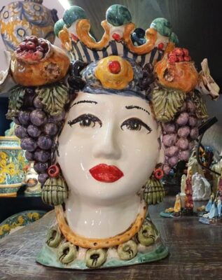Testa donna frutta 30cm